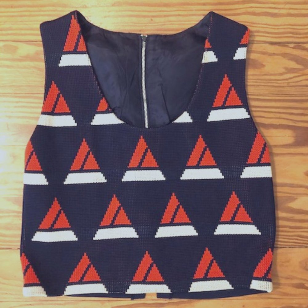 Vintage [GENDER NEUTRAL] Geometric Crop Vest